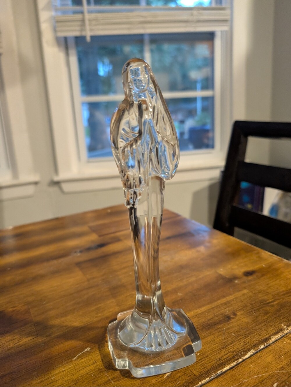 Heisey Madonna Clear Glass Statue